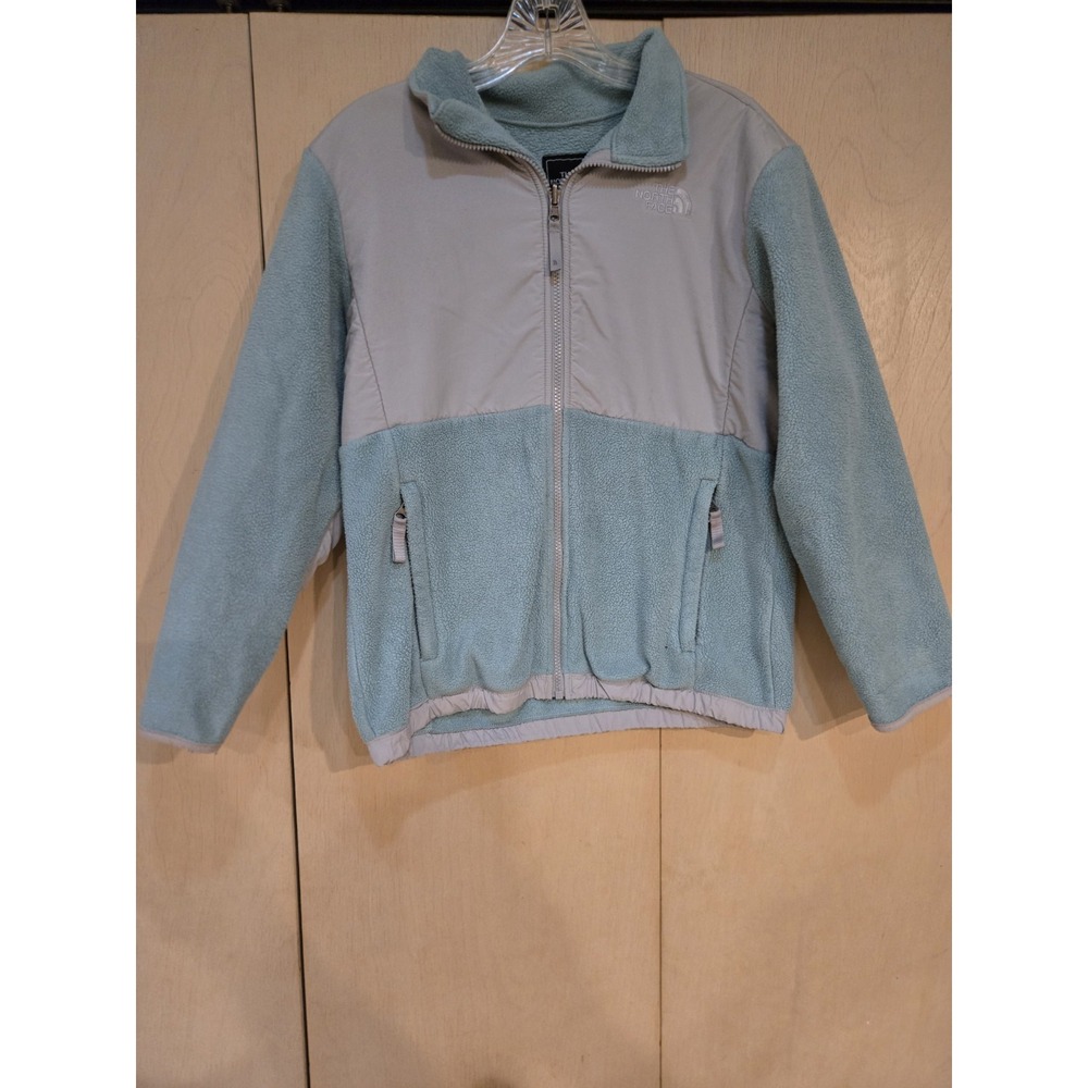 North Face Girls Denali Polartec Fleece Jacket L 14/16 Blue Gray Full Zip Y2K